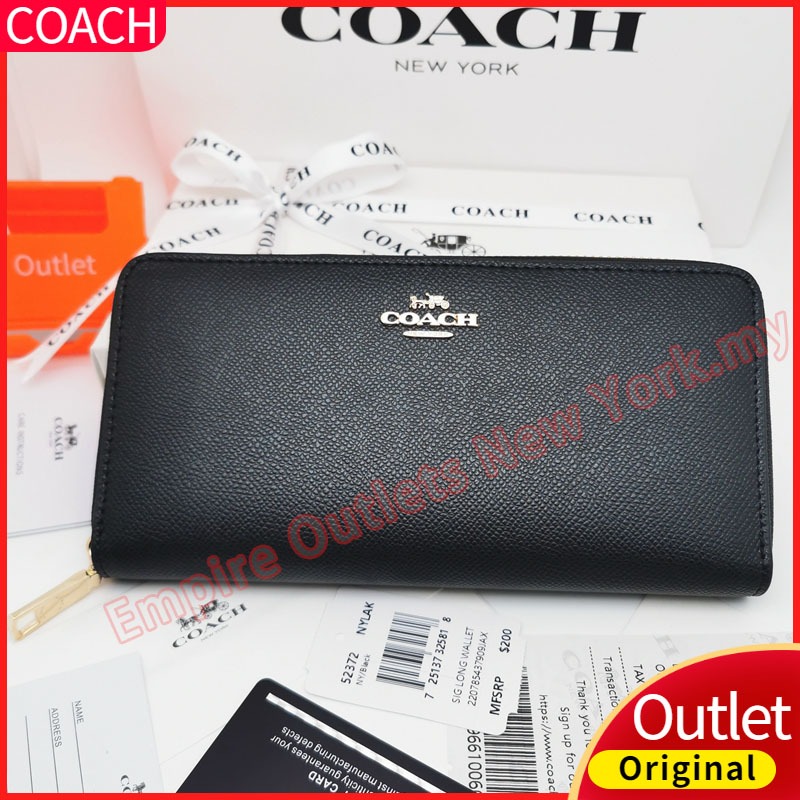 Coachoutlet Wallet Women Original 100% Long Zipper Wallet With Large ...