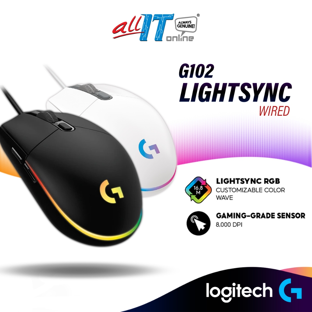 Logitech G102 Light Sync Gaming Wired Mouse | Gaming Grade Sensor | 8k ...