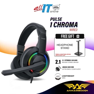 Armaggeddon Pulse 1 Chroma Wired Gaming Headset with Virtual 2.1 Stereo Sound, LightWeight Design, 40mm Large Driver