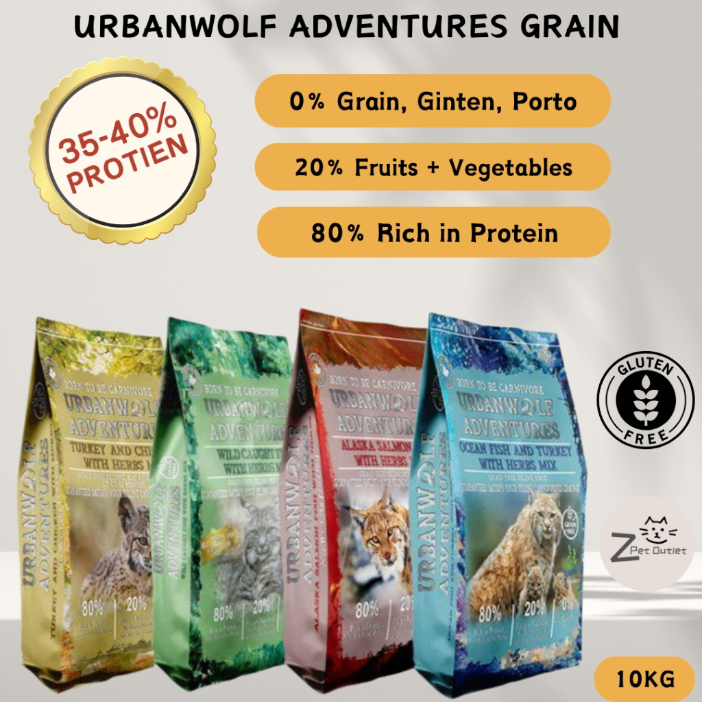 URBANWOLF ADVENTURES GRAIN FREE / cat food / Makanan kucing / 猫粮1 5kg