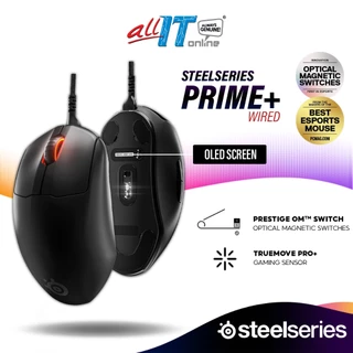 SteelSeries Prime+ Precision Esports Wired Mouse with Lift-Off Sensor and OLED Screen, OM™ Switches, TrueMove Pro+