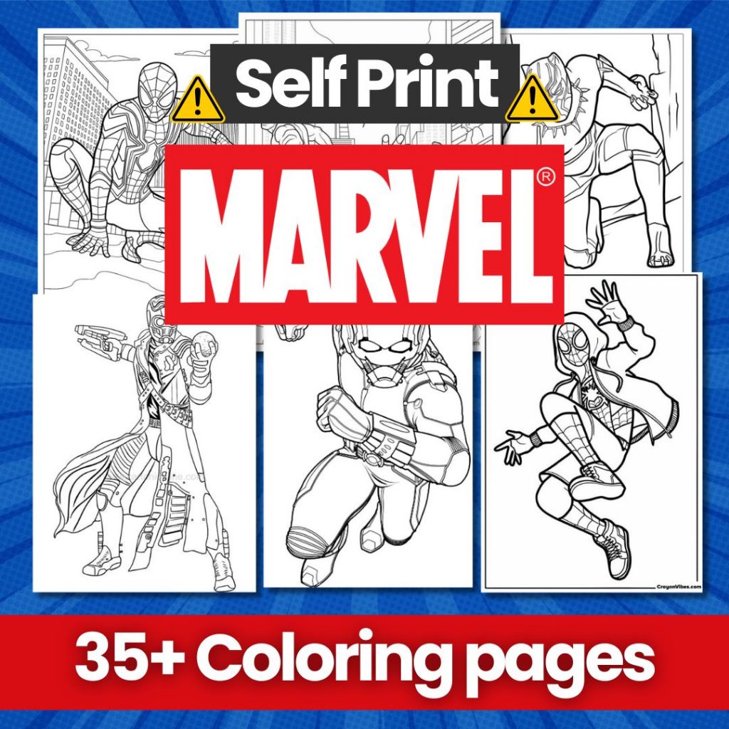 MARVEL HERO 2024 Colouring Pages PDF file ( CETAK SENDIRI / SELF-PRINT ...
