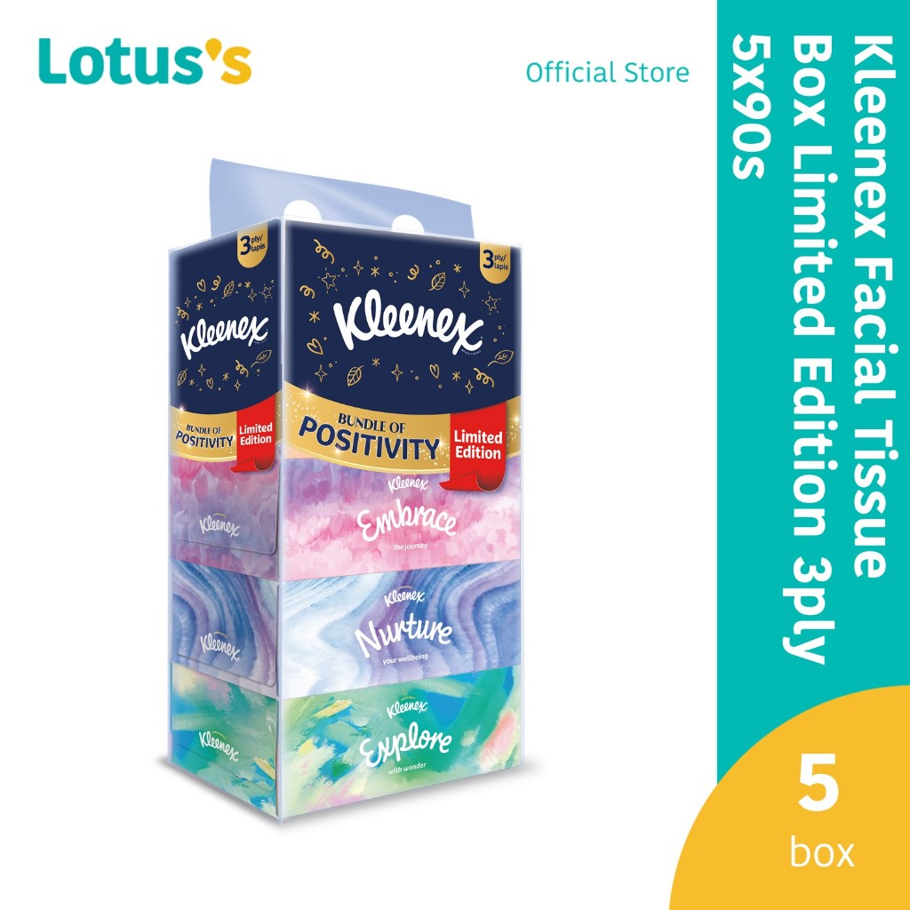 Kleenex Facial Tissue Box Limited Edt 3ply 5x90s | Shopee Malaysia