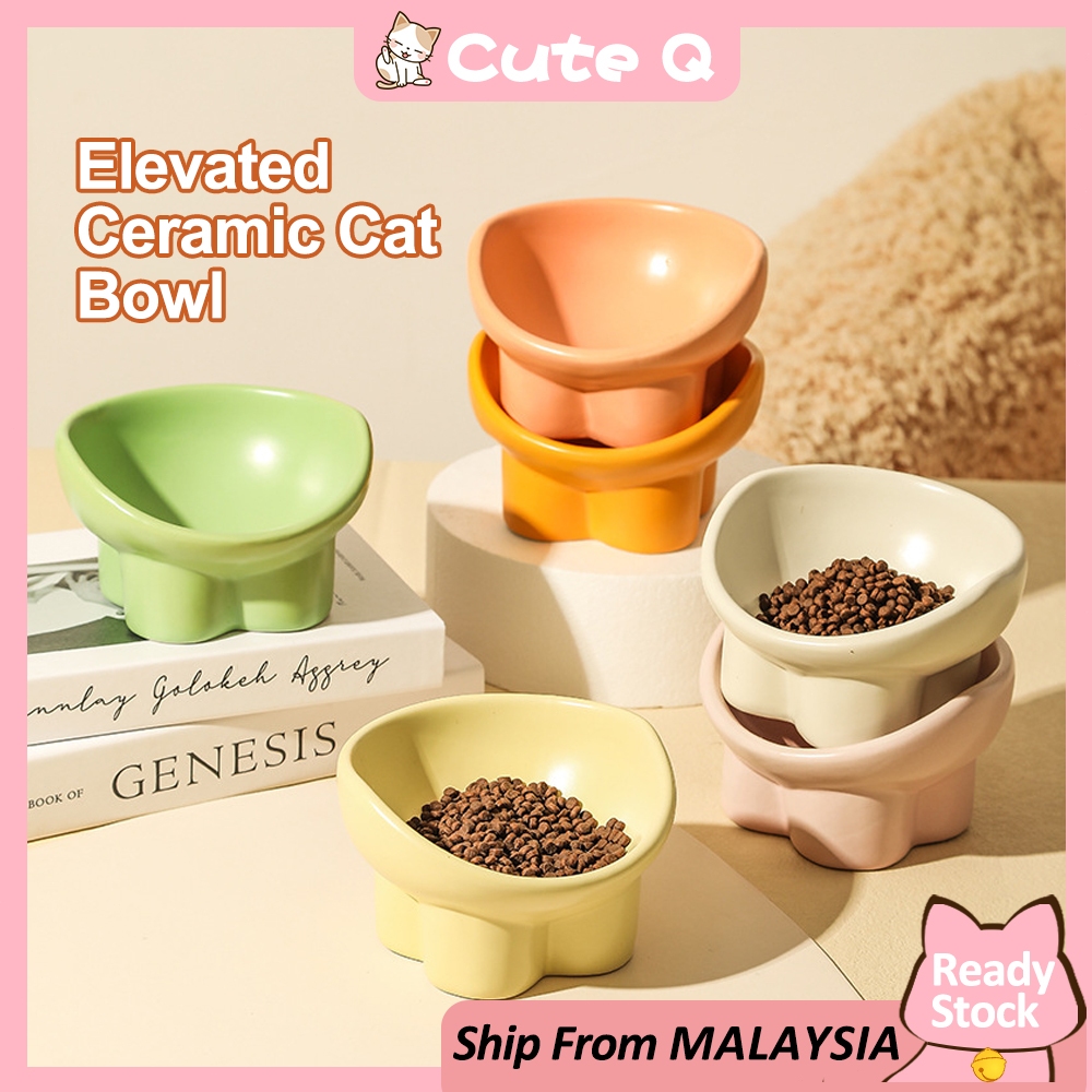 Cute Q Large caliber cat food bowl cat water bowl ceramic pet bowl ...