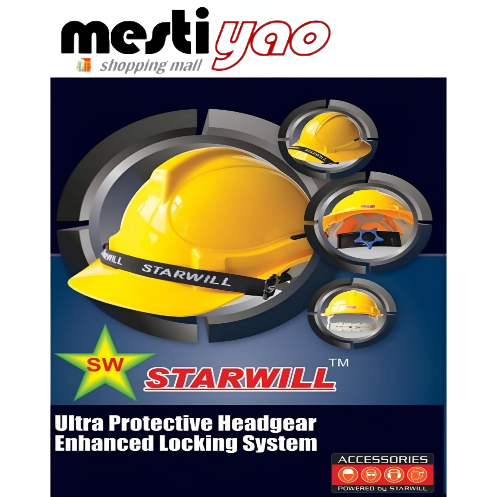 STARWILL SIRIM Approved Safety Helmet/Yellow,White,Blue/Topi ...