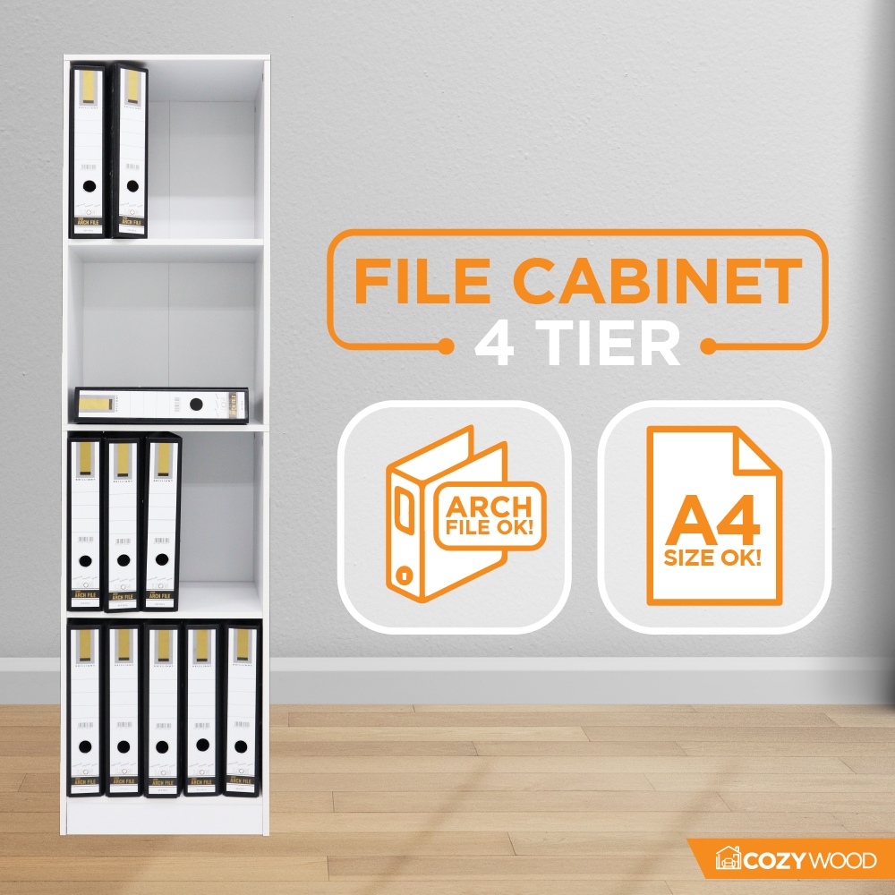 [COZY] Office File Cabinet 4 Tier/A4 Bookshelf/Rak Buku 4 Tingkat/Home ...