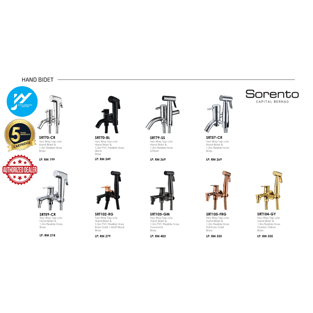 Authorize Dealer Sorento Bidet Set With Faucet Shower Hose Bidet Holder ...