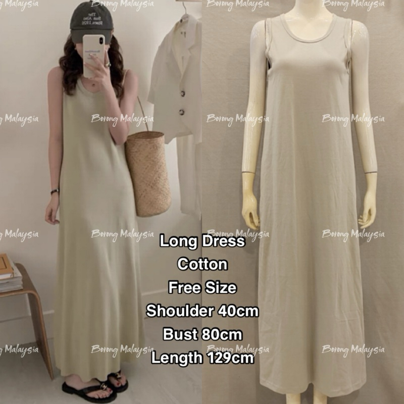 Long Dress Singlet Free Size READY STOCK Shopee Malaysia