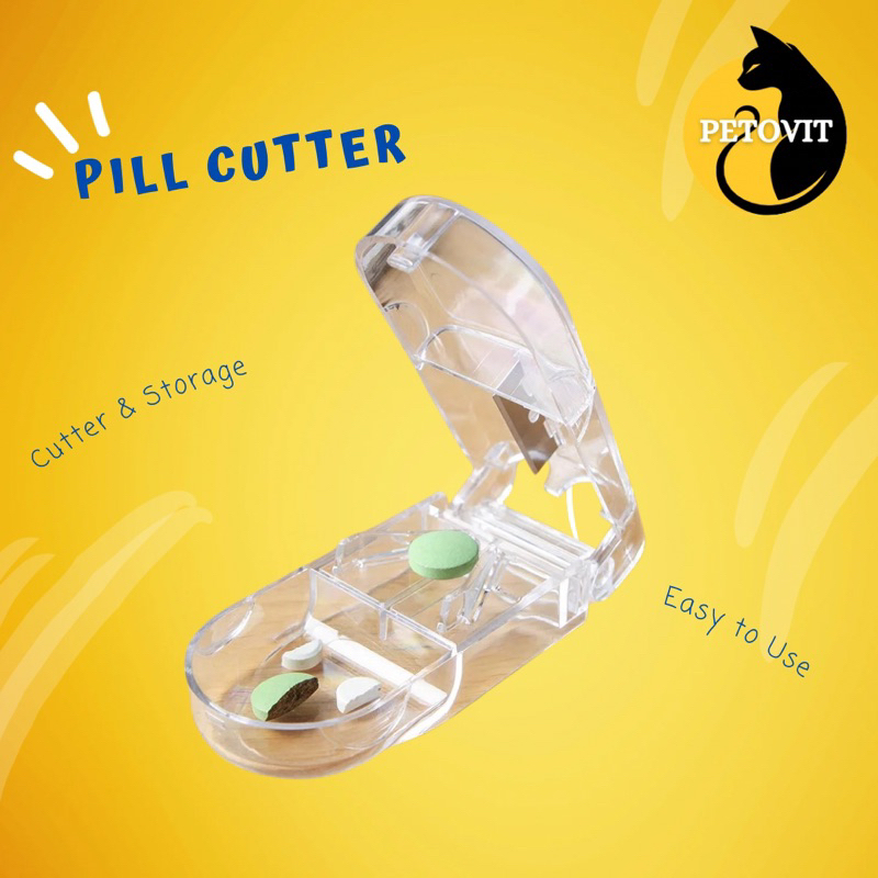 2IN1 Pemotong Pil Ubat Medicine Cutter Storage Divide Tablet Easy Bring ...