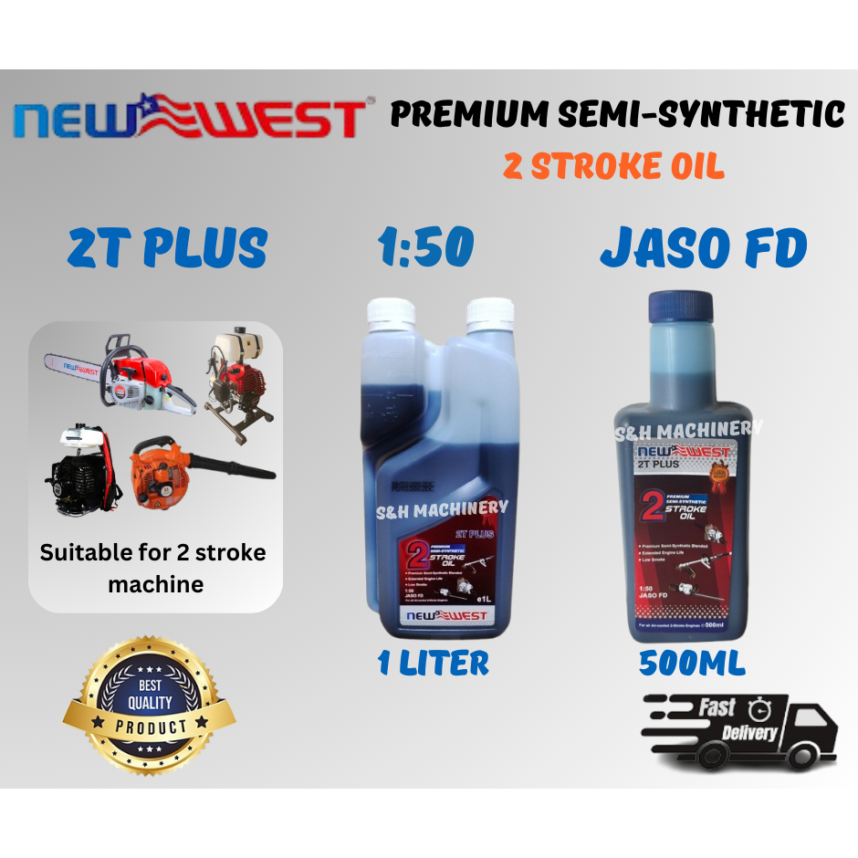 [New West] 2T OIL 1 LITER / 500ML 2 Stroke oil Chainsaw Brush Cutter ...