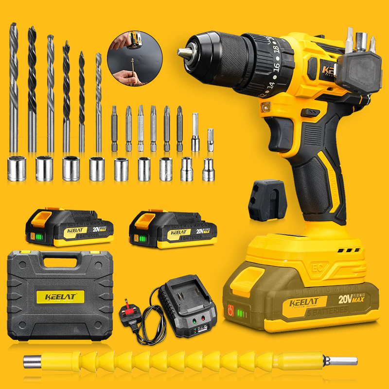 KEELAT KCD010 Brushless Drill Set Heavy Duty Cordless Drill Batteri ...