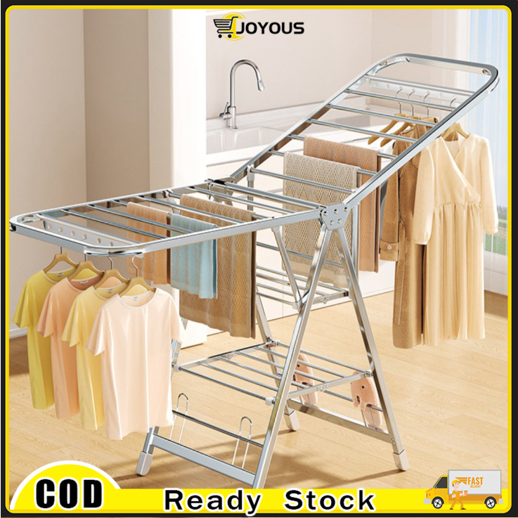 Foldable Stainless Steel Clothes Drying Rack Ampaian Baju Penyidai Baju ...