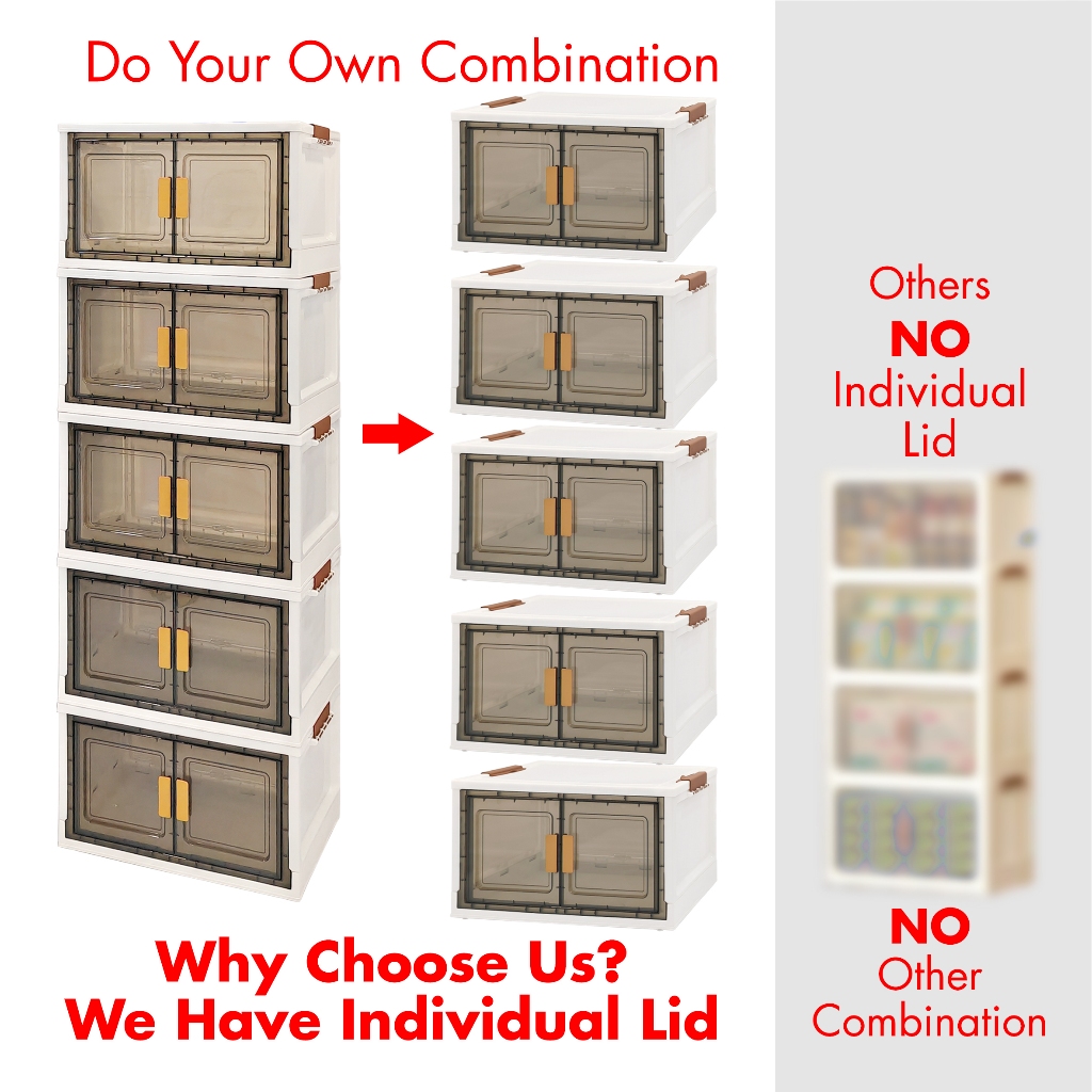ABBAware 1/2/3/4/5 Layers Large Capacity Storage Cabinet/ Twin Doors ...
