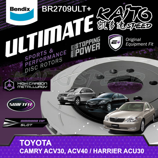 Bendix Ultimate+ | Front Disc Brake Rotors for Toyota Camry ACV30 ...