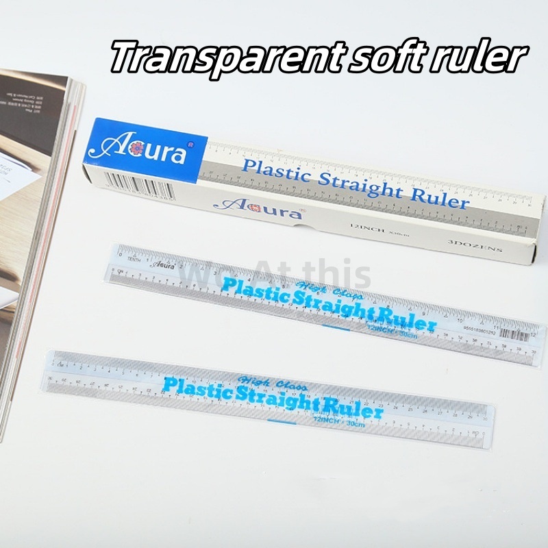 20PCS Flexible Straight Ruler Plastic Pembaris Lembut Student ...