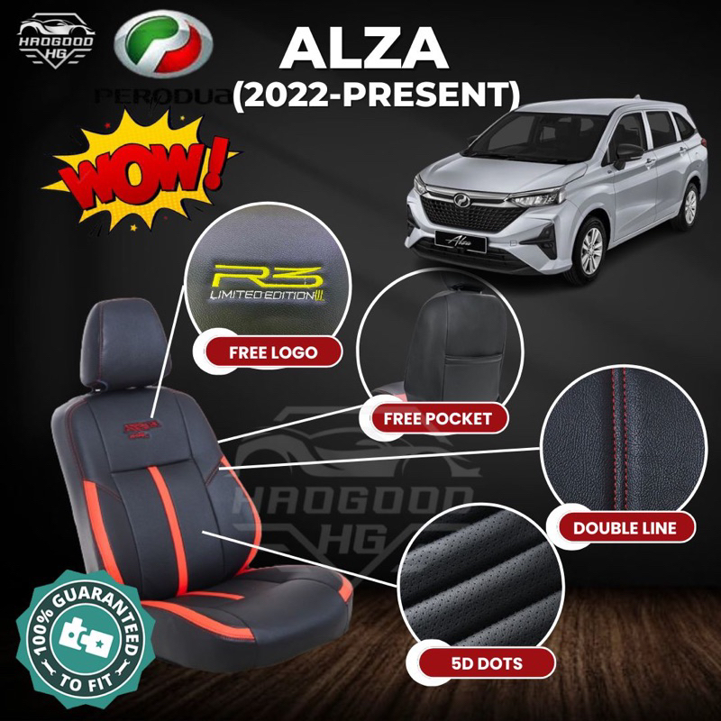 CAR SEAT COVER FOR PERODUA ALZA 2023 (SEMI LEATHER /SUPER LEATHER) GS ...