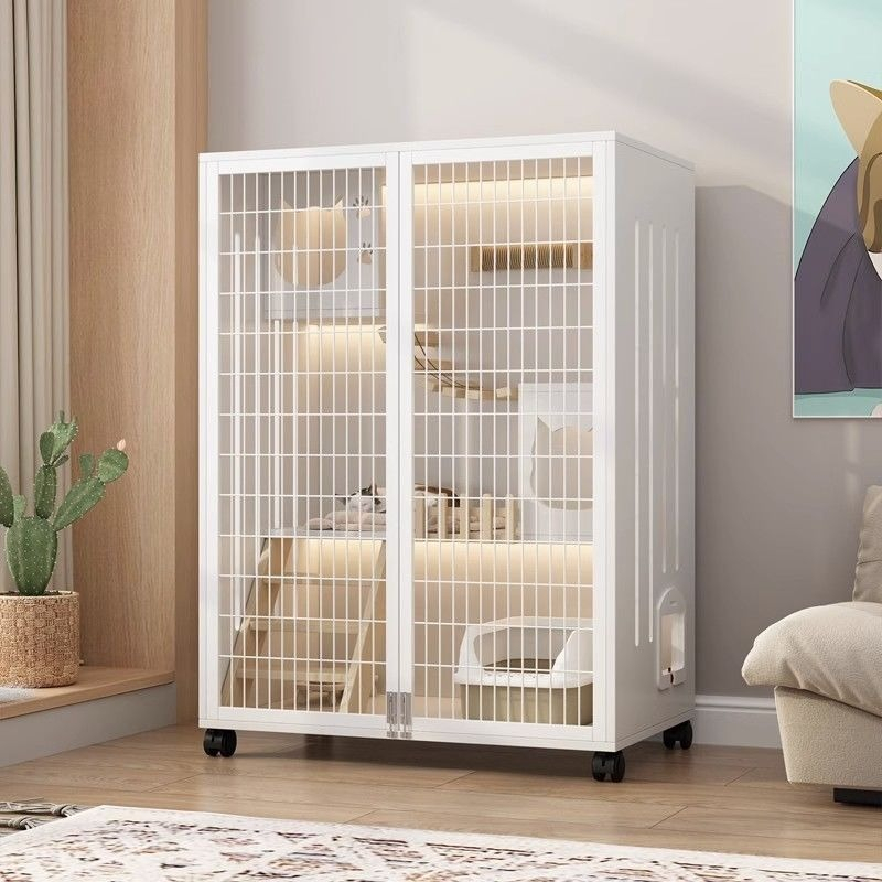 Cat Villa Solid Wood Cat Cage With Large Free Space Cat House Household