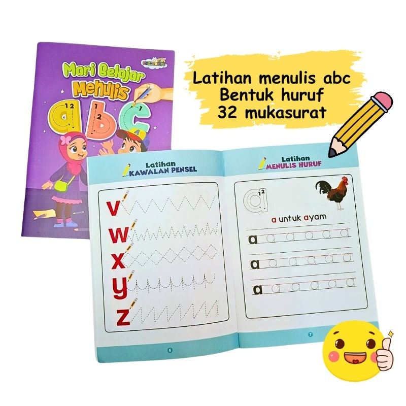 Buku belajar menulis abc 123 kanak kanak 2 3 4 5 tahun Mommyhappy ...