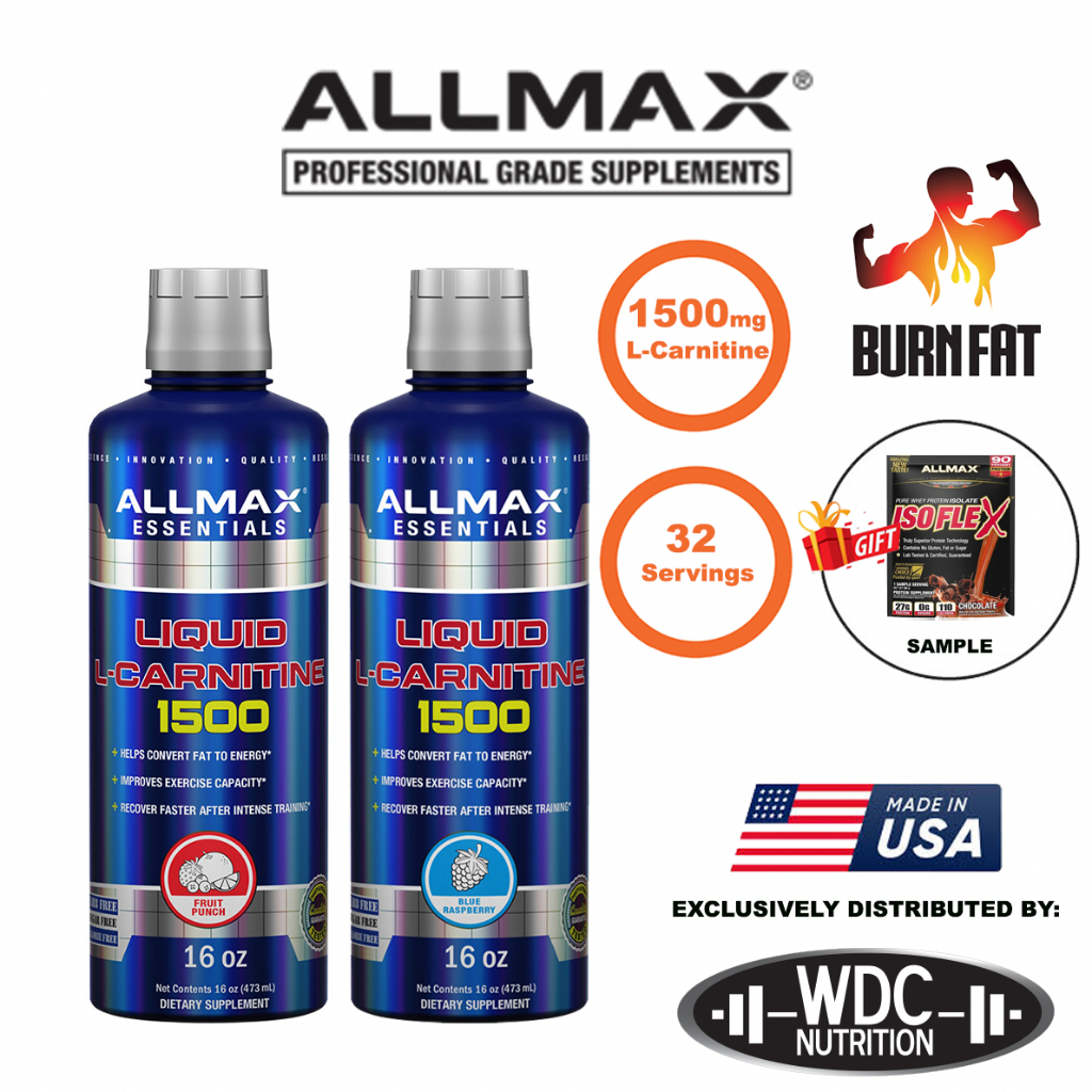 All Max Nutrition L-Carnitine Liquid L-karnitin 1500ml (32 Servings/16  Oz)-Fat burning, Fat loss Weight Loss supplement | Shopee Malaysia