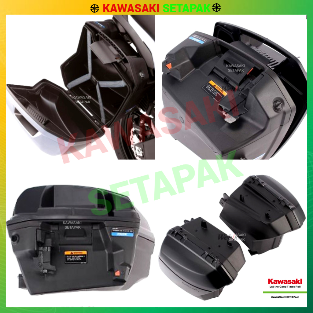 MODENAS KAWASAKI SPARE PART ORIGINAL SIDE BOX PANNIER SET 28L GREEN ...