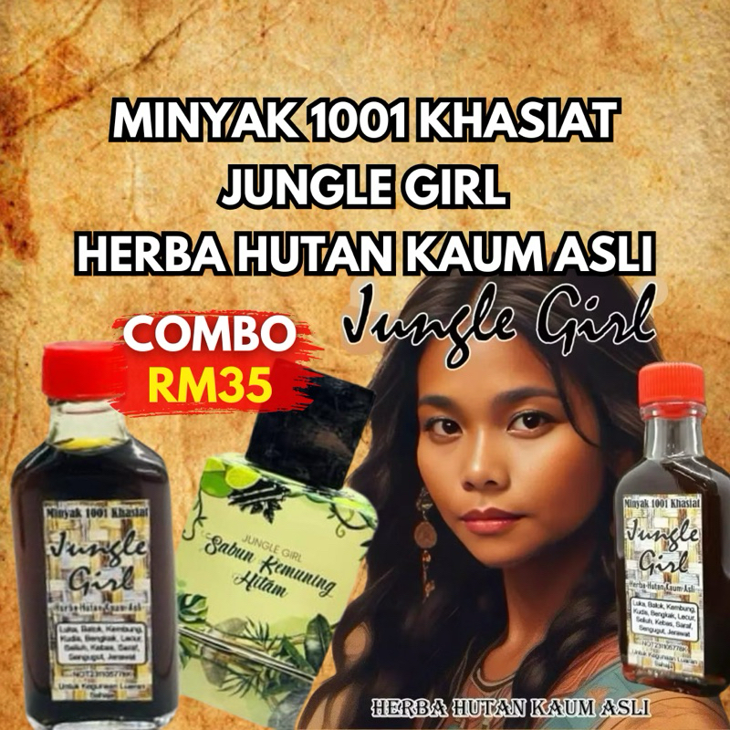 2 BOTOL ORIGINAL MINYAK JUNGLE GIRL 1001 Khasiat Massage Oil | SABUN ...