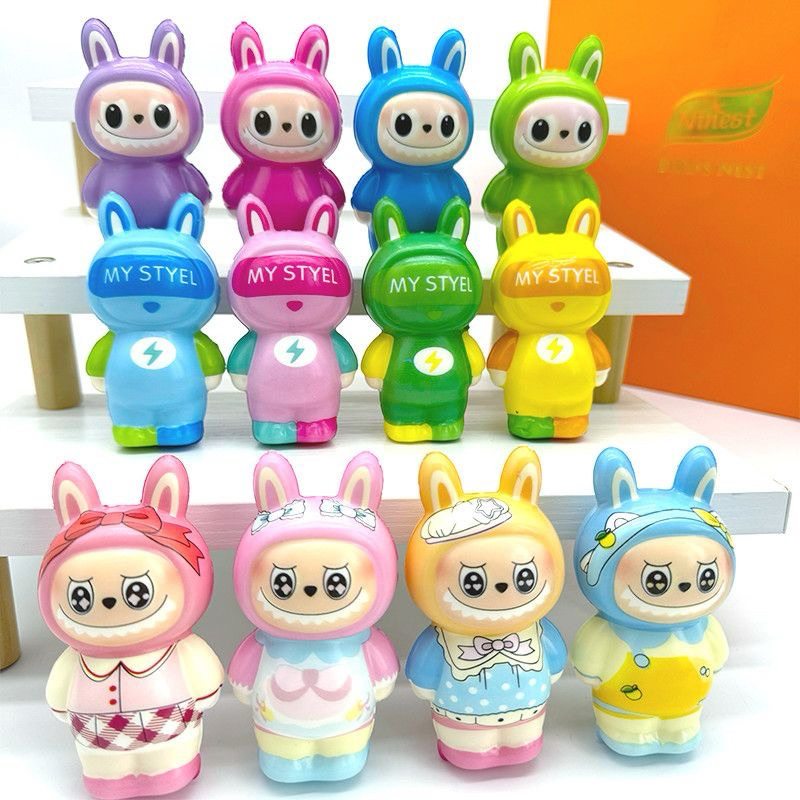 【1pcs】 Labubu Memory Foam Squishy Anti-Stress Squeeze Toys 拉布布捏捏乐解压玩具 ...