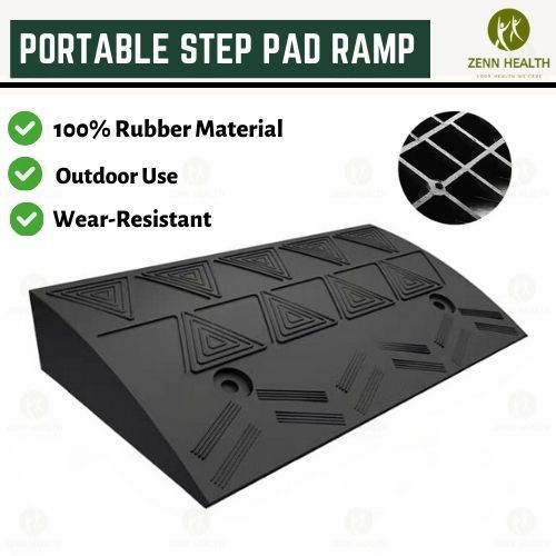Non-Slip Portable Step Pad Rubber Ramp Wheelchair Threshold Ramp For ...