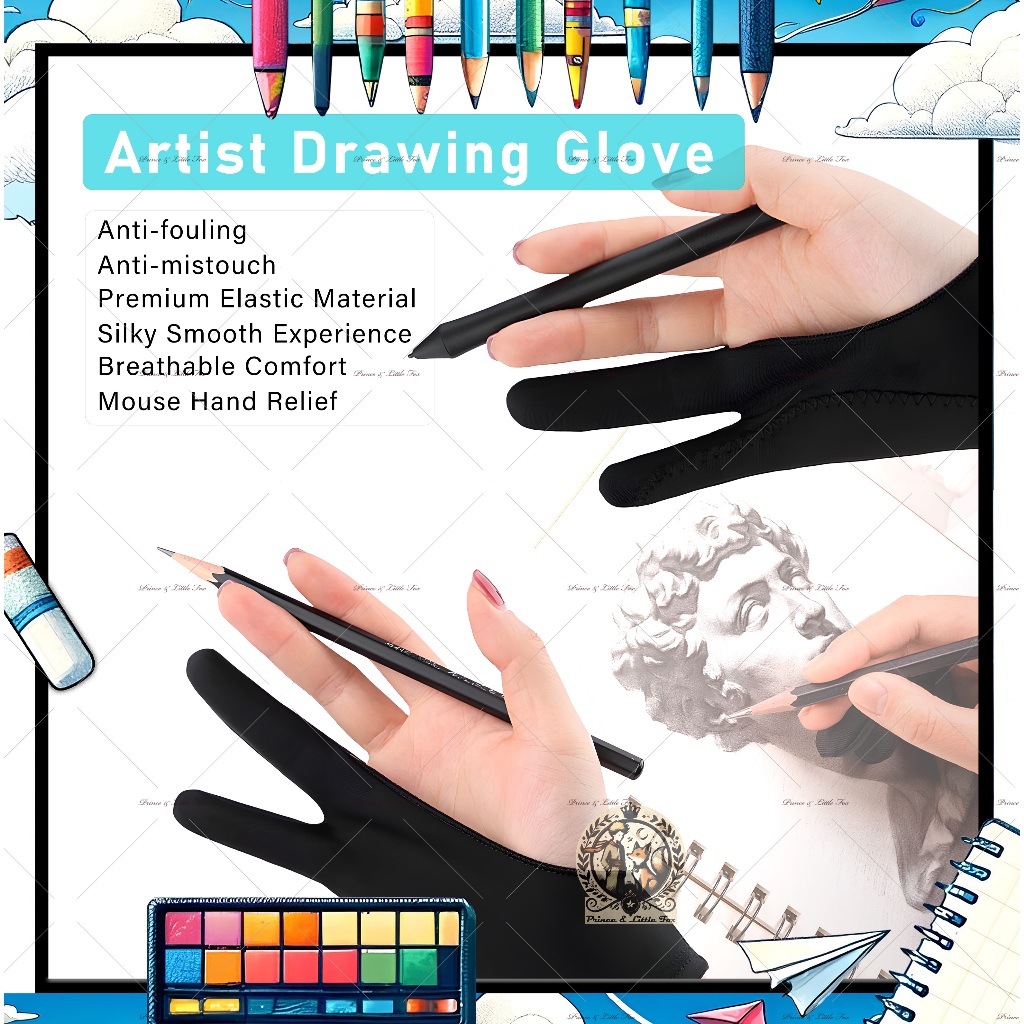 Artists Drawing Glove Two Finger Painting Glove - Drawing Accessory for ...