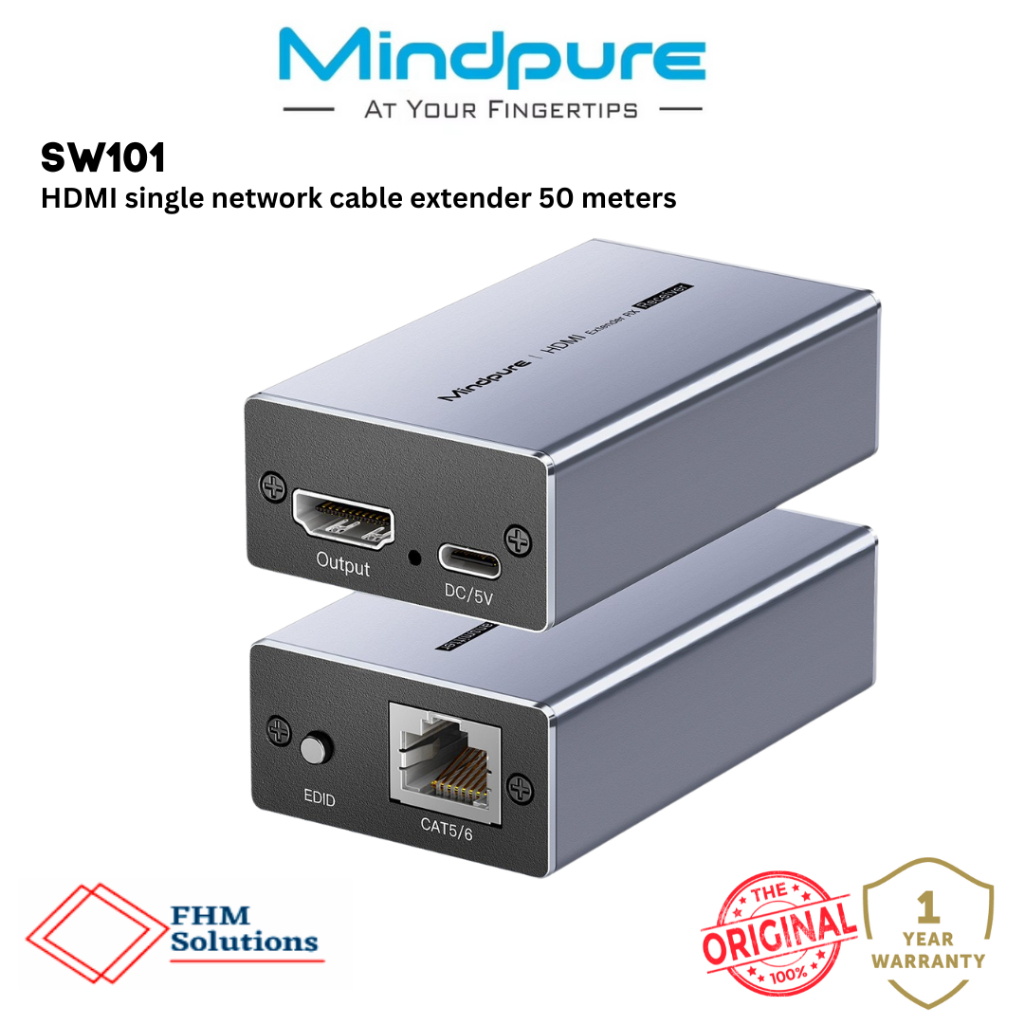 Mindpure SW101 HDMI Extender over Ethernet Cat5e/Cat6 Ethernet Cable Up ...