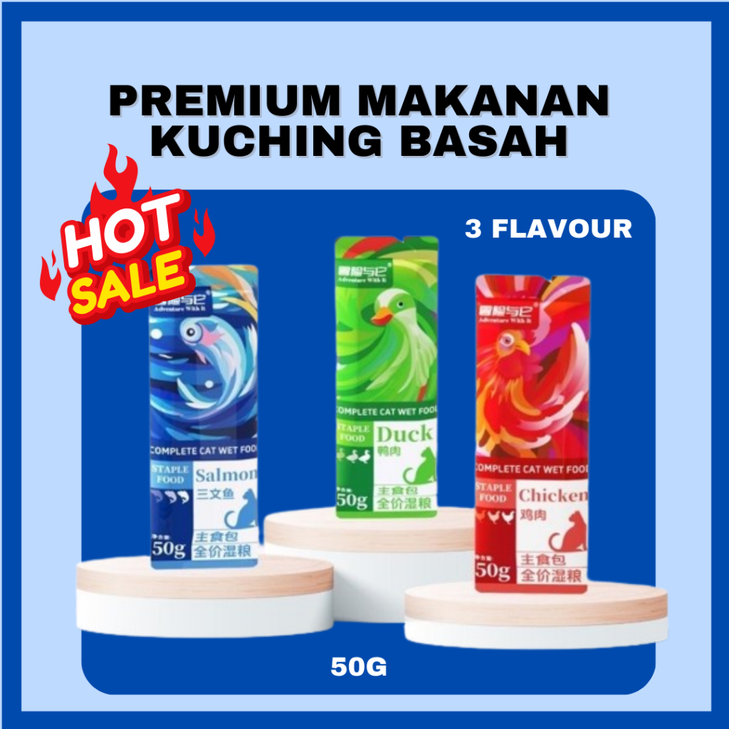 Premium Makanan Kuching Basah Cat Wet Food Pouch Kitten Jajan Kucing ...