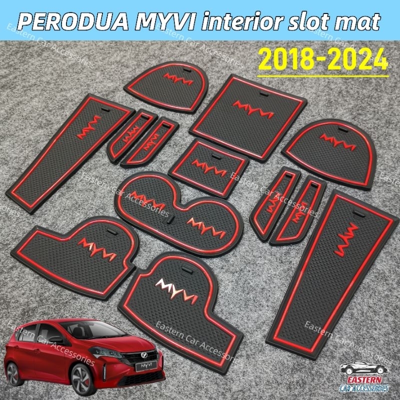 PERODUA MYVI 2018-2024 Car Interior Slot Mat Anti-Slip Rubber Mat ...