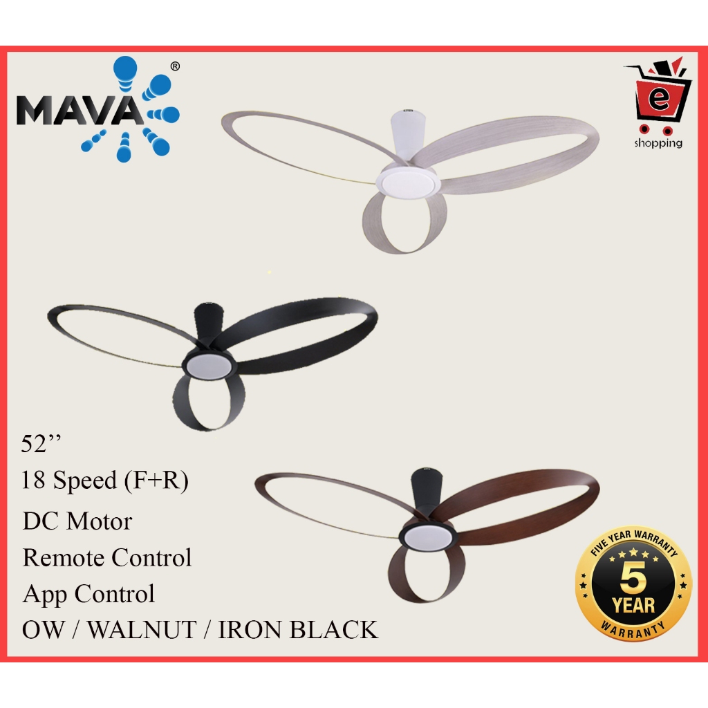 【READY STOCK】MAVA Infinito 3 Blades DC Motor Small Control Ceiling Fan ...