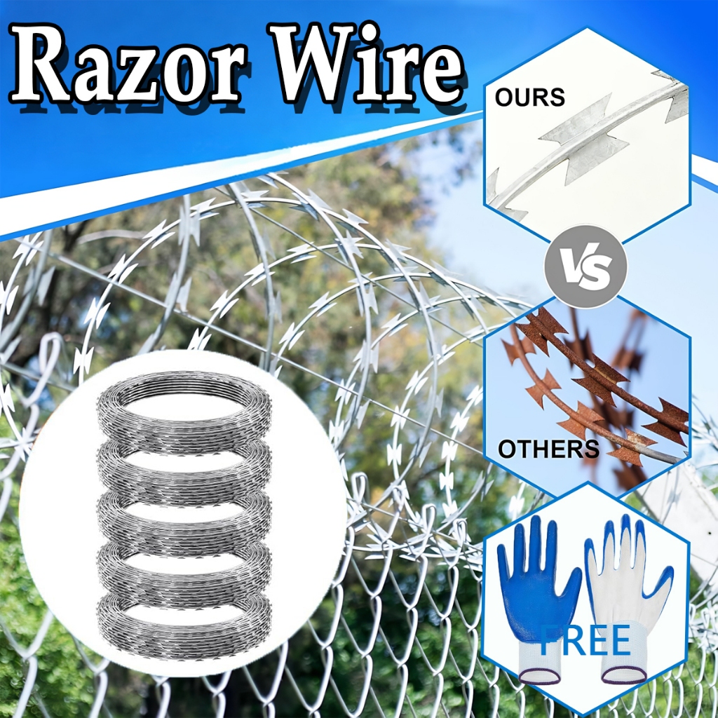 Rust-Proof Sharp Razor Wire Fence Electro Galvanized For Anti-climb ...