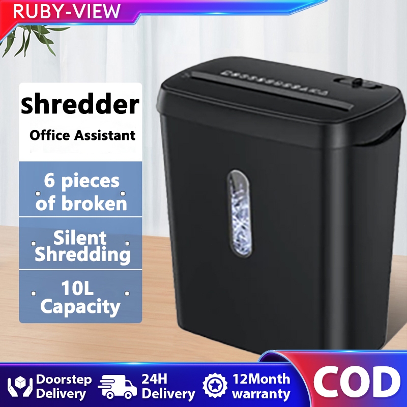 Paper Shredder Machine Paper Shredder Strip Cut 6 Sheets Big Capacity ...
