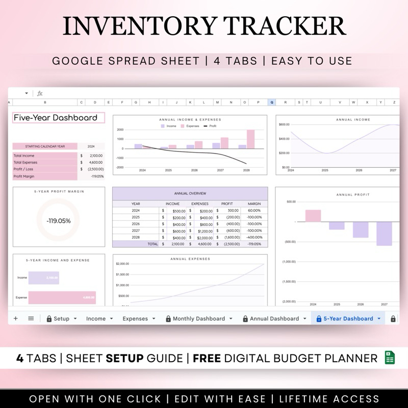 Inventory Tracker Spreadsheet, Small Business Inventory Template ...