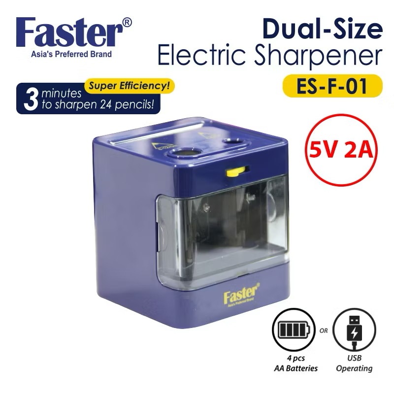 Faster USB Battery Electric Table Sharpener Two Holes | Shopee Malaysia