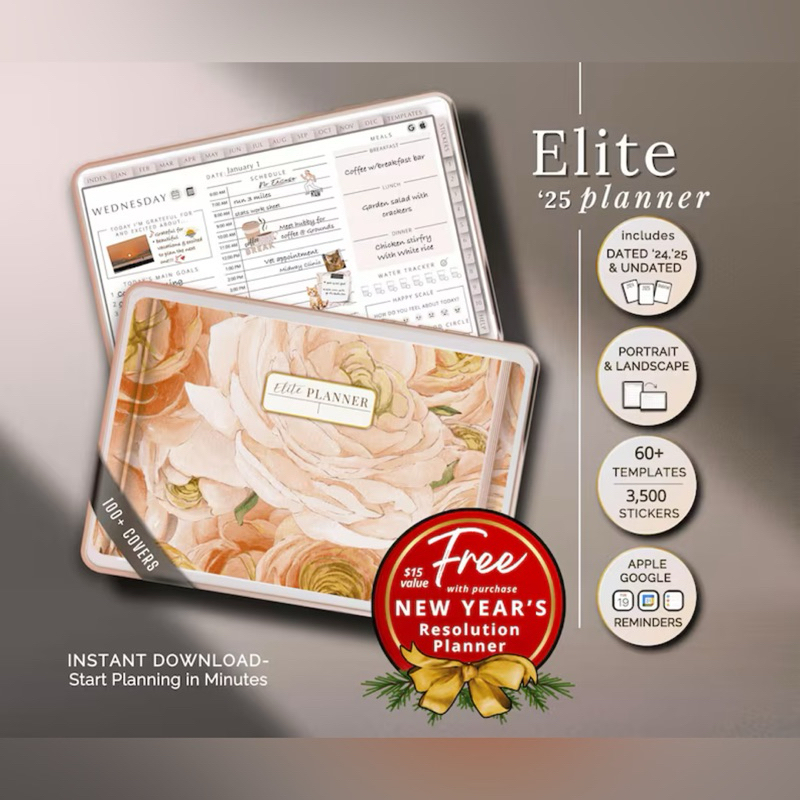 2025 Digital Planner GoodNotes Template for iPad, Tablet & Phone