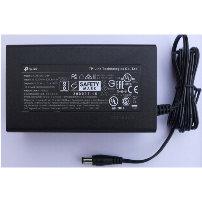 TP-Link T535131-2-DT POE Switching Power Adapter 53.5V 1.31A 70W (5.5*2 ...
