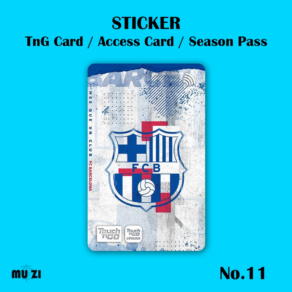 FCB Barcelona TnG Card STICKER NFC STICKER Waterproof Thick Hard ...
