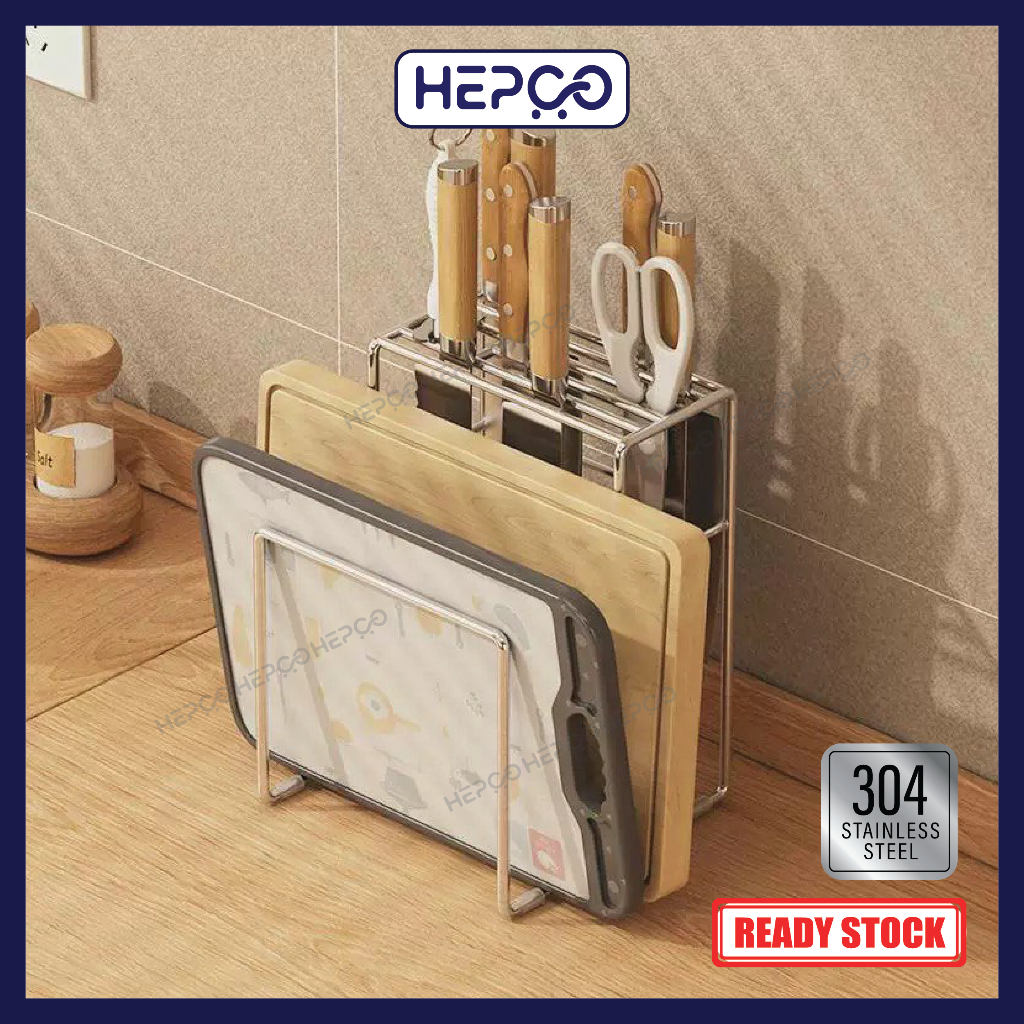 304 Stainless Steel Knife Holder Cutting Board Organizer Kitchen ...