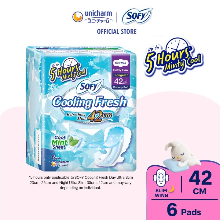 SOFY Cooling Fresh Night Slim Wing 42cm x 6 Pcs | Shopee Malaysia