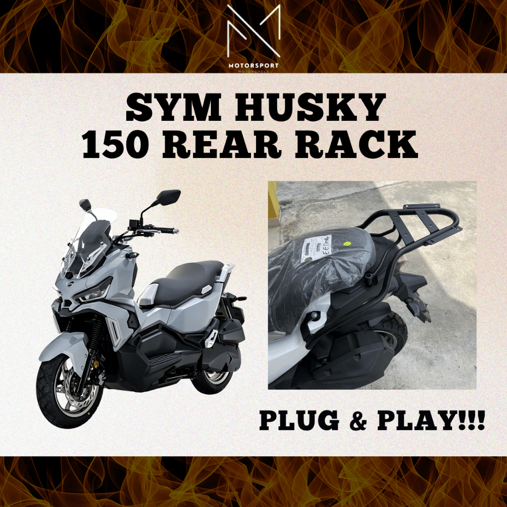SYM Husky 150 Rear Rack Bracket Monorack Motor Husky Pemegang Kotak Rak ...