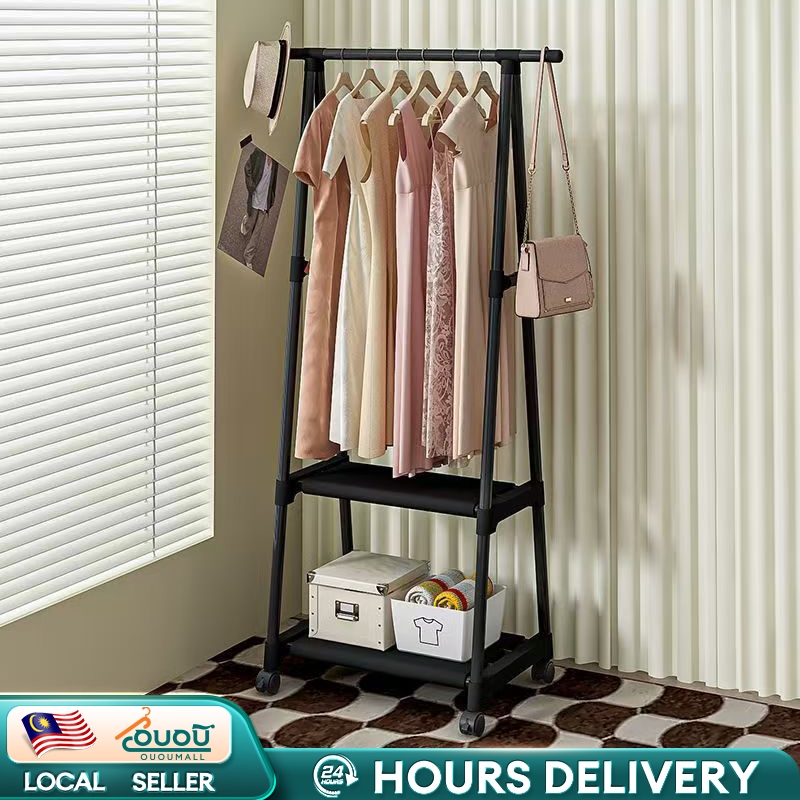 T02-Triangle Cloth Rack Multi-function Simple Clothes Hanger Storage ...