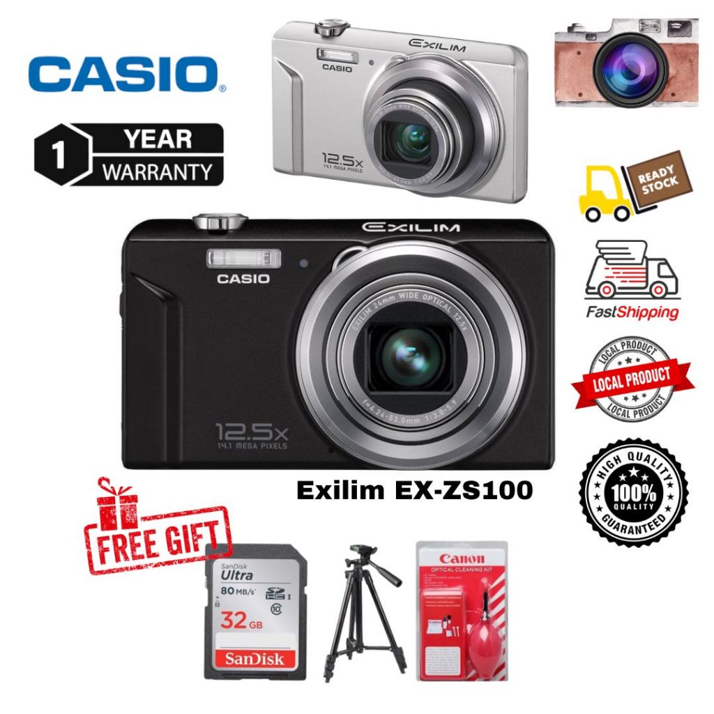 Casio Exilim EX-ZS100 Digital Camera 14 Megapixels 12.5x Optical