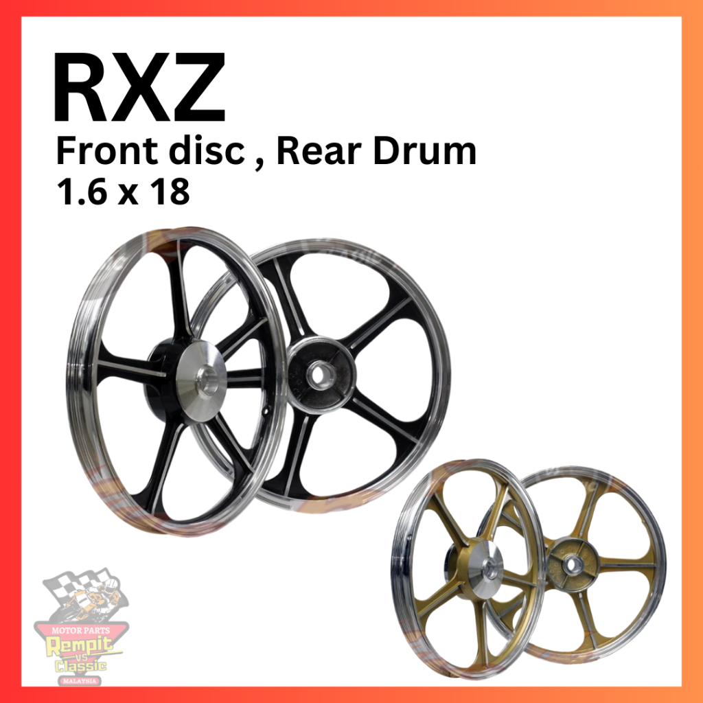 REMPIT Rxz 5 Batang Sport Rim (Black / Gold) | Shopee Malaysia