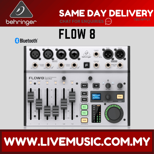 Behringer FLOW 8 8-input Digital Mixer with Bluetooth ( FLOW-8 / FLOW8 ...