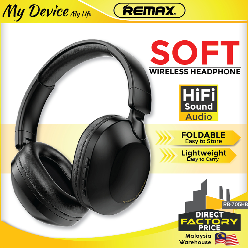 REMAX RB-705HB Wireless Headphone With Mic Adjustable Head Frame More ...