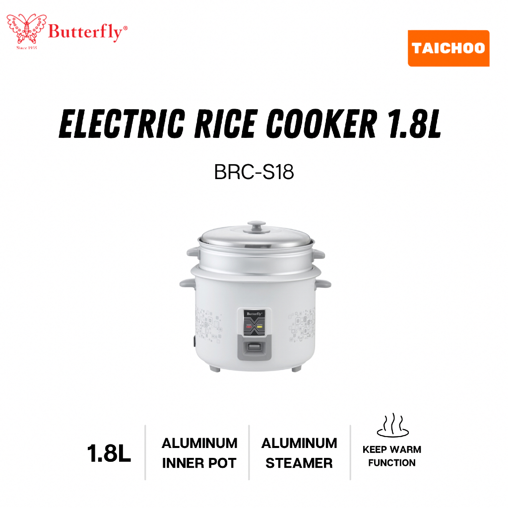 Butterfly Electric Rice Cooker 1.8L BRC-S18 | Shopee Malaysia