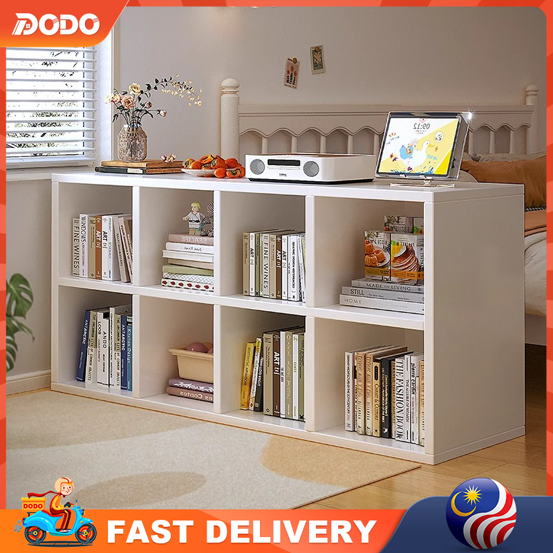 Multipurpose Grid Rack DIY Bookshelf Wooden Book Storage Bookcase ...