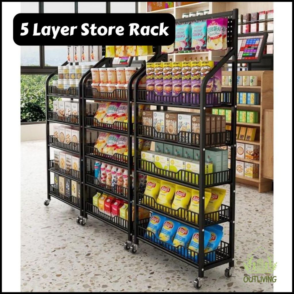 5 Layer Store Rack Display Rack Cashier Shelves Supermarket Shelf with ...